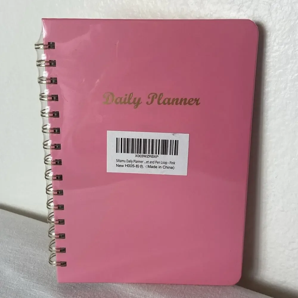 Daily Planner Organizer Undated Pink Task List Spiral Bound Notebook
